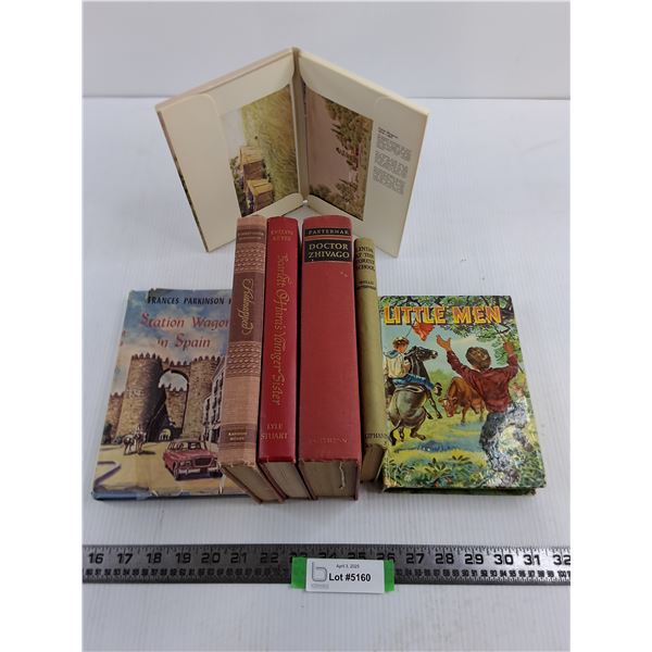 6) Vintage Books & a Greeting Cards in Holder