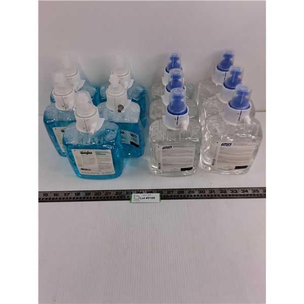 (11) 1200ml Skin Soap Containers (5 Gojo Foam Handwash & 6 Purell Hand Gel)