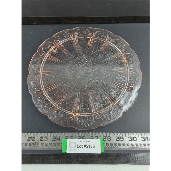 Vintage Depression Glass "Cherry Blossom" Serving Platter