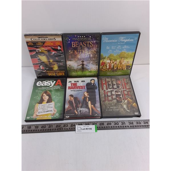 (6) DVD Movies (Beasts of the Southern Wild, Moonrise Kingdom)