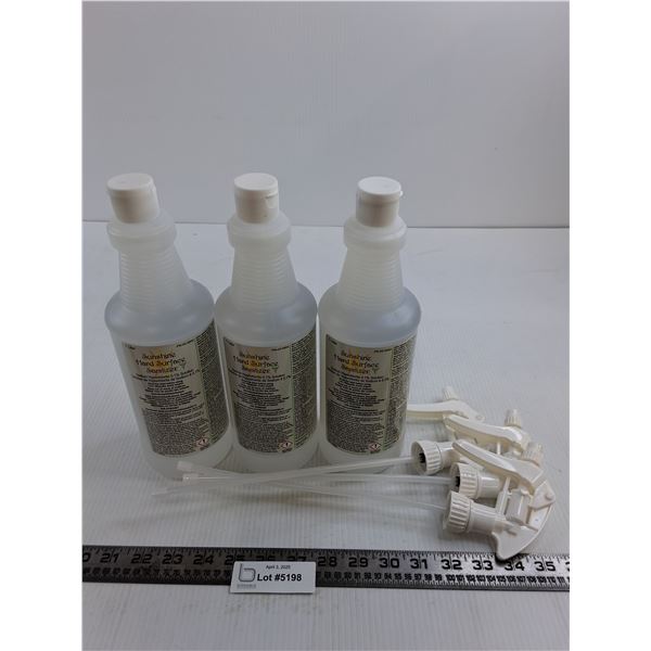 (3) 1L Bottles of Sunshine Hard Surface Sanitizer with Spray Nozzles