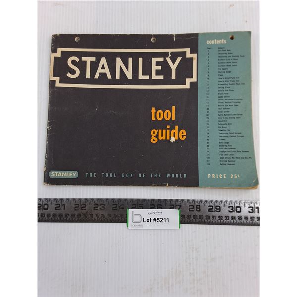 Vintage 1952 Stanley Tools Tool Guide