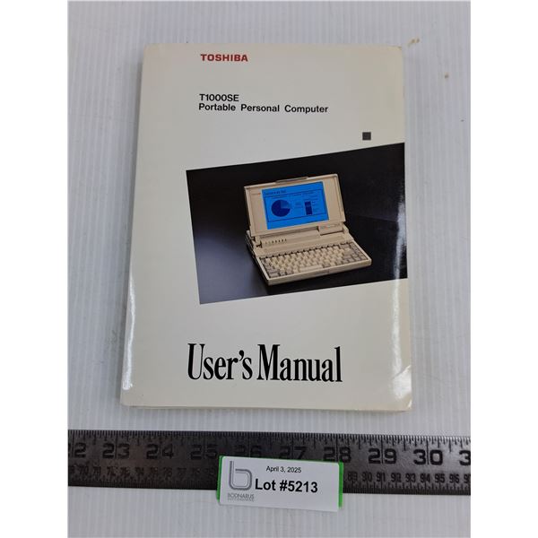 Toshiba T100SE User's Manual from 1989