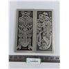 Image 1 : (2) Etched Aluminum Haida Plaques 9" x 4"