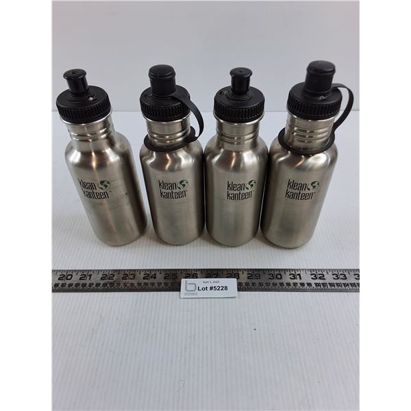 (4) Klean Kanteen Stainless Steel 10oz Water Bottles