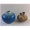 Image 2 : (2) Ceramic Flower Vases and Liquor Glass