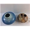 Image 3 : (2) Ceramic Flower Vases and Liquor Glass