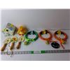 Image 1 : Easter Lot- (3) Mini Wreaths, Porcelain Bird House, Decorative Mini Shovels, Misc.