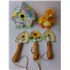 Image 3 : Easter Lot- (3) Mini Wreaths, Porcelain Bird House, Decorative Mini Shovels, Misc.