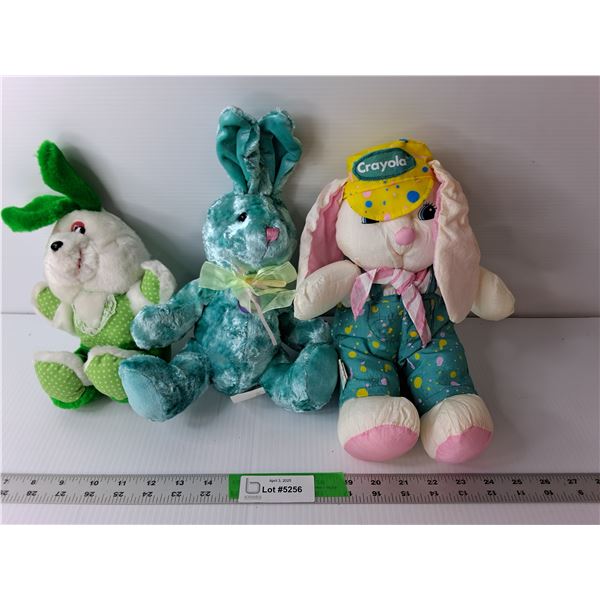 (3) Stuffed Bunnies Up to 19" Long