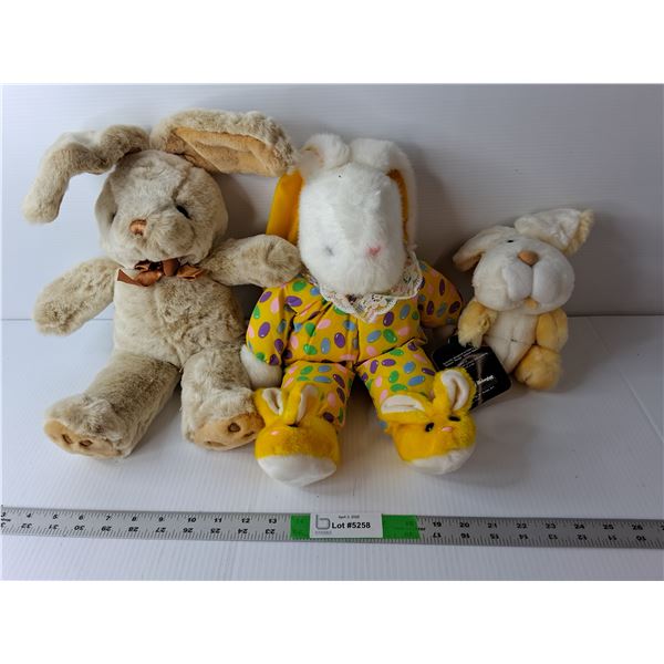 (3) Stuffed Rabbits Up to 24.5" Long