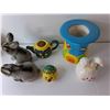 Image 2 : Easter Lot- (3) Ceramic Storage Container Up to 10" Tall, (2) Piggybanks, Wood Birdhouse