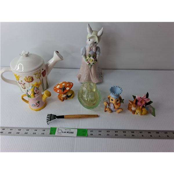 Easter Ceramic Decorations-Watering Pot, Rabbit 8.75" Tall, Misc.