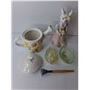 Image 3 : Easter Ceramic Decorations-Watering Pot, Rabbit 8.75" Tall, Misc.