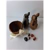 Image 3 : Easter Lot- (2) Piggybanks, Decorative Ceramic Figurines Up to 10.5" Tall