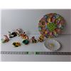 Image 1 : Easter Lot- (2) Decorative Plates, (6) Ceramic Figurines
