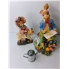 Image 3 : Easter Lot- (3) Storage Containers, (2) Ceramic Figurines Up to 10.5" Tall, Misc.