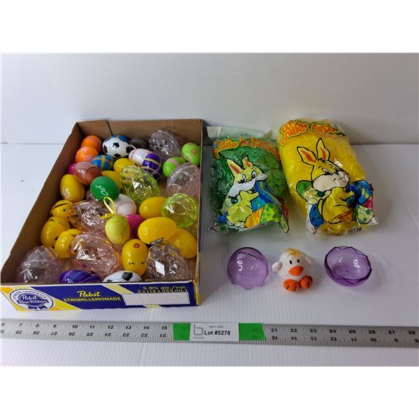 Easter Lot-Plastic Eggs and Basket Filler