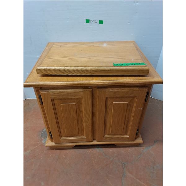 * Wood TV Stand with Rotating Carousel