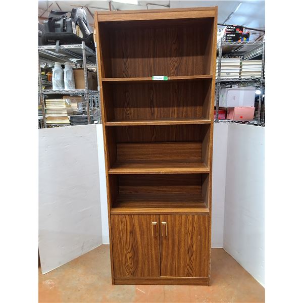 *Wood Bookshelf with Storage