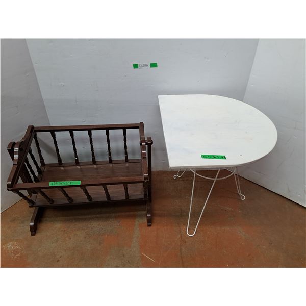 *Swinging Wood Doll Crib & Metal Table