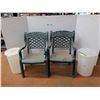 Image 1 : *(2) Plastic Lawn Chairs, (2) Garbage Cans