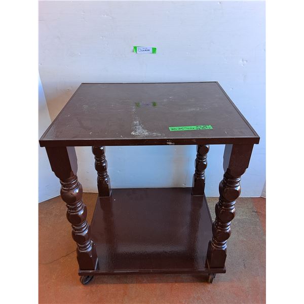 *Wood Table on Wheels