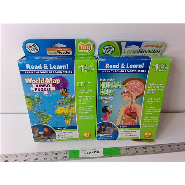 Leapfrog Tag World Map & Human Body Double Sided Interactive Games