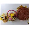 Image 2 : Floral Silk Decor- Wall Decoration & (2) Baskets