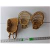 Image 1 : (3) Miniature Wicker Decorations- Two Chairs, Sled