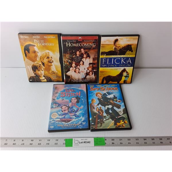 (5) DVDs- Flicka 2, Pay It Forward, Spy School, Misc.