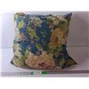 Image 1 : Large Flowered Pillow, Approx. 20"
