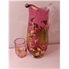 Image 2 : Cranberry with Gold Trim Pitcher & (5) Glasses