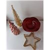Image 2 : Christmas Lot- Tree Ornaments, Glass Tray, Decorative Trees, Misc.