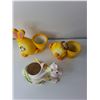 Image 2 : Easter Lot- Ceramic Storage Decorations, Miniature Bench and Eggs