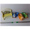 Image 1 : Easter Lot- Ceramic Storage Decorations, Miniature Bench
