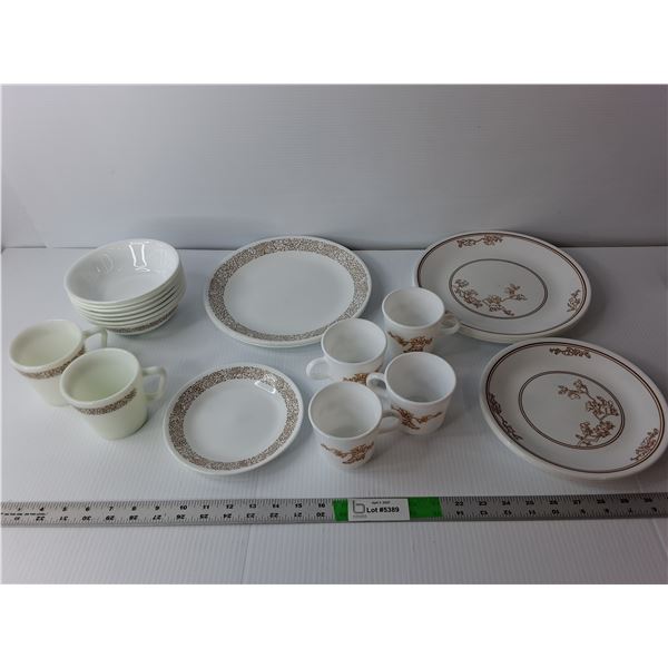 (2) Dish Sets- (6) Mugs, (13) Plates, (7) Bowls