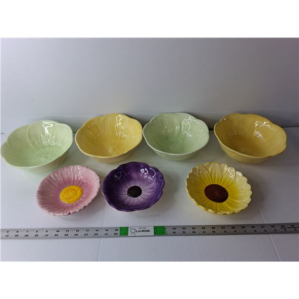 (7) Floral Bowls