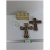 Image 1 : Candle Holders, (2) Crosses, Misc