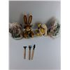 Image 2 : Lot Of Easter Decor, Small Garden Tool Ornaments, Misc