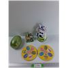 Image 1 : Lot Of Easter Themed Items, Egg Holder Plates, Misc