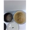 Image 3 : (2) Enamel  Pots w/ Lids - Tallest Is 7.5" Tall