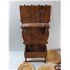 Image 2 : Wooden Wall Hanging Shelf Decor- 26'' x 11.5", Wicker Baskets, Misc