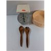 Image 2 : Food Scale,Large Ceramic Bowl/ Dish, (2) Wooden Spoons