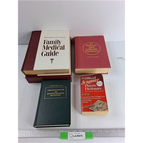 Lot Of (4) Books, Family Medical Guide, Ukrainian English Dictionary, Misc