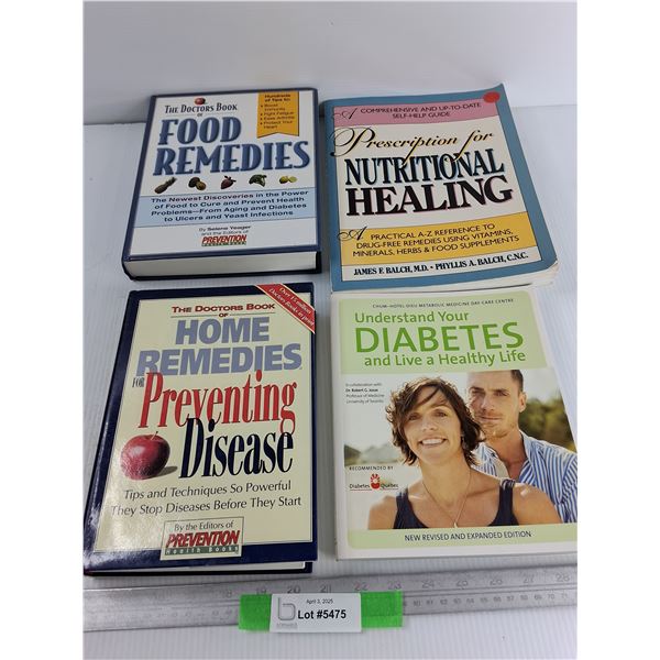 Lot Of (4) Books, Home Remedies, Nutritional Healing, Misc