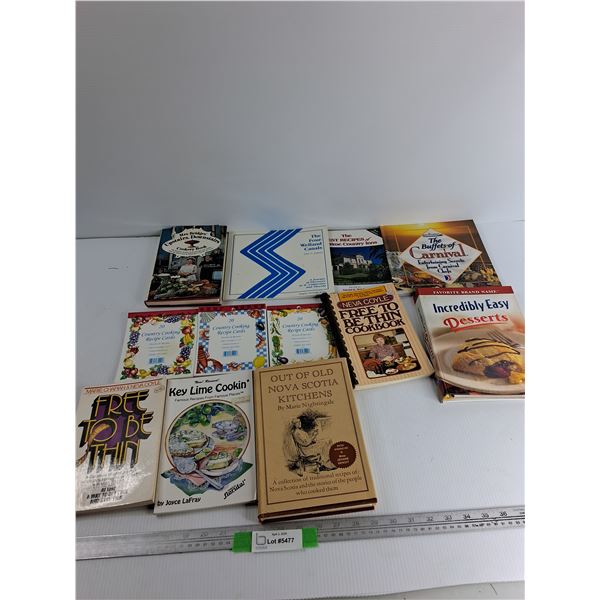 Lot Of (12) Various Books, Key Lime Cookin, The Buffets Of Carnival, Misc