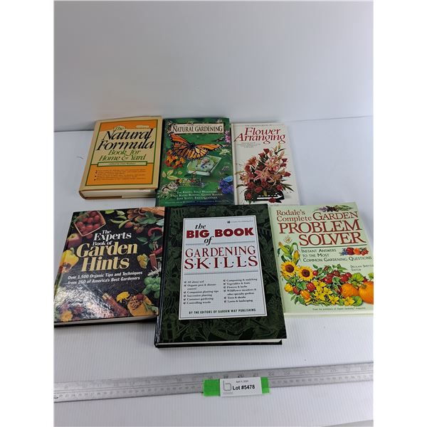 (6) Different Books On Gardening, The Natural Formula, Flower Arranging, Misc