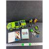 Image 1 : Ninja Turtles Toys, Toy Car, Wonder Woman Post Cards and Plastic Container