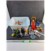Image 1 : Various Toy Figurines, Toy Story Puzzle, Kids' Toys and Plastic Container